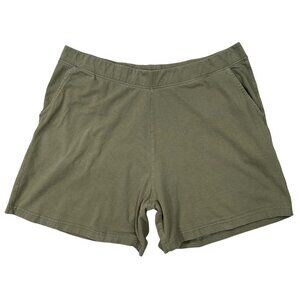 Basic Editions Women's Olive Green 100% Cotton Shorts Plus Size 1X